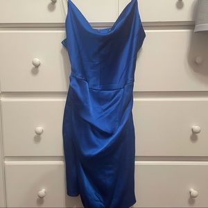 Blue Silky/ Satin Zara Dress